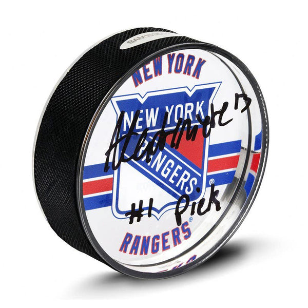 Alexis Lafrenière Autographed & Inscribed New York Rangers Acrylic Puck