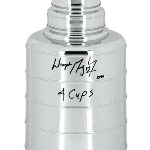 Wayne Gretzky Autographed & Inscribed “4 Cups” Replica Stanley Cup Trophy