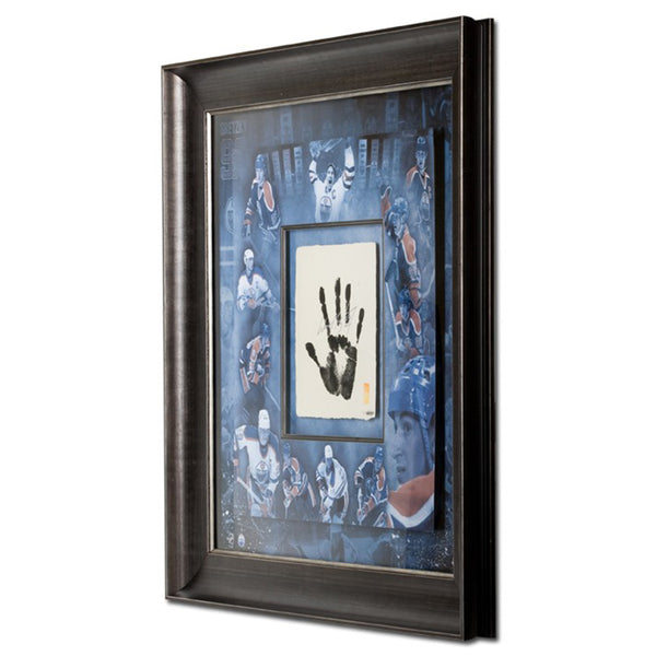 Wayne Gretzky Autographed Tegata With Oiler Career Collage Mosaic- Framed