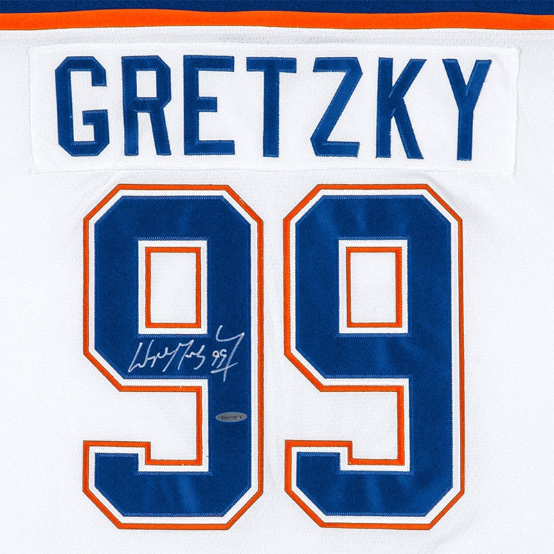 NHL Edmonton Oilers Wayne Gretzky Upper Deck Authenticated Autographed CCM Heroes of Hockey Royal Blue Authentic Jersey