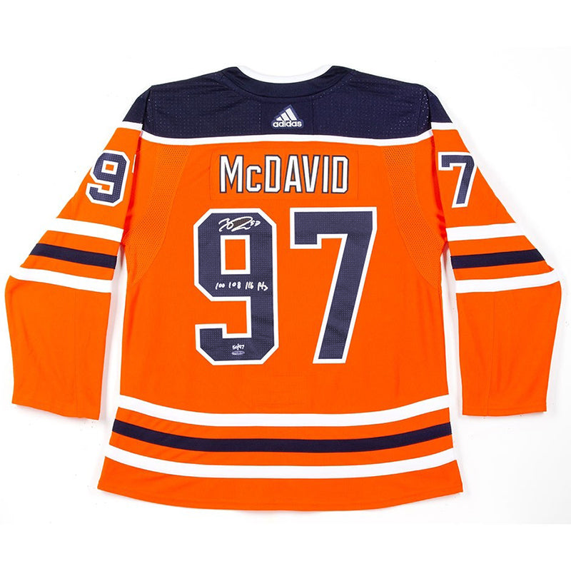 Connor McDavid Autographed Inscribed Authentic Orange Adidas