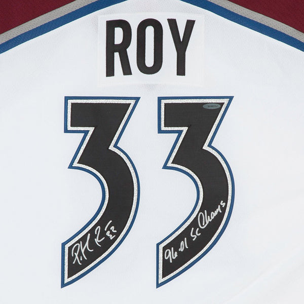 Patrick Roy Autographed & Inscribed Authentic Heroes Of Hockey White Colorado Avalanche Jersey
