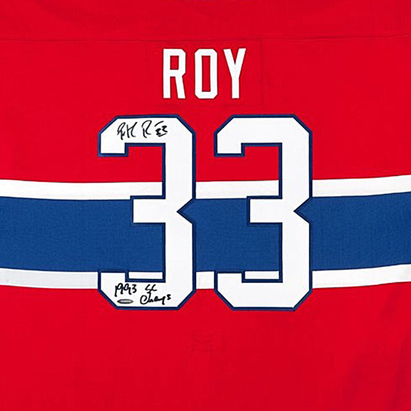 Patrick Roy Autographed Inscribed Red Mitchell & Ness Vintage Canadiens Jersey