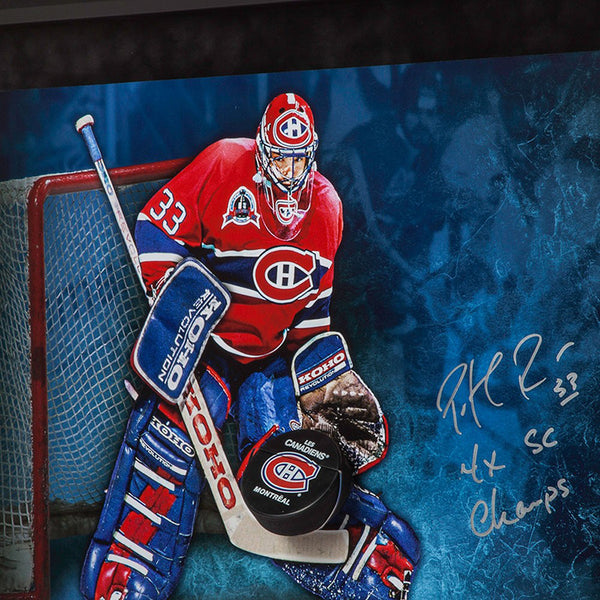 Patrick Roy Autographed & Inscribed 1993 Stanley Cup Championship Breaking Through