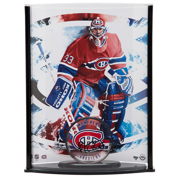 Patrick Roy Autographed Acrylic Montreal Canadiens Puck & Curve Display