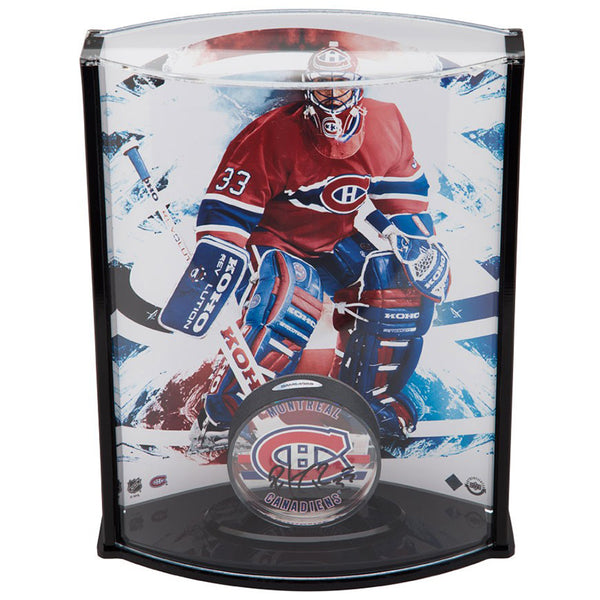 Patrick Roy Autographed Acrylic Montreal Canadiens Puck & Curve Display