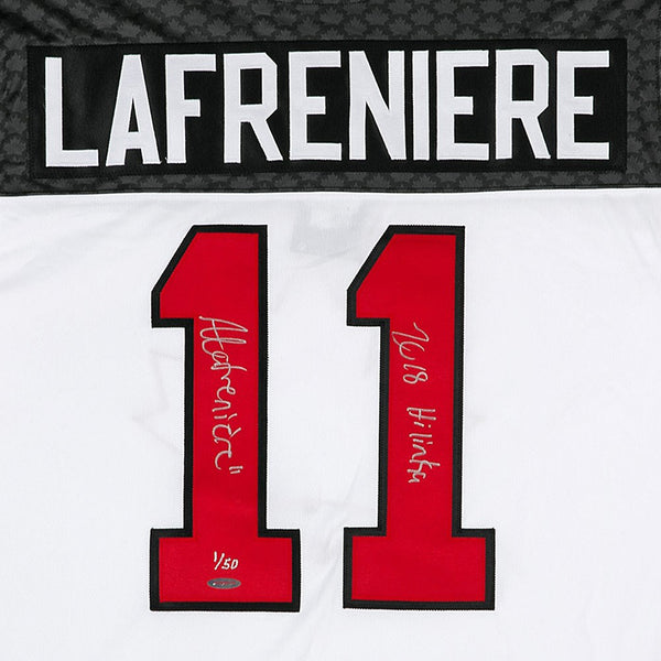 Alexis Lafrenière Autographed & Inscribed Team Canada White Jersey