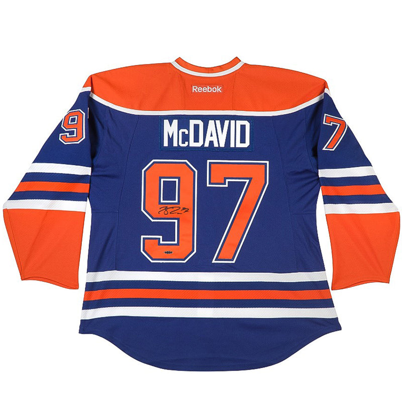 Connor McDavid Autographed Authentic Edmonton Oilers® Blue Jersey With Captain And Inaugural Patches