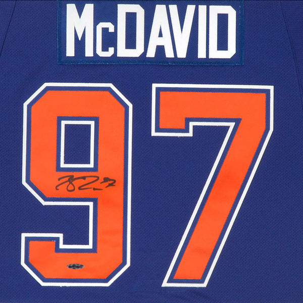 Connor McDavid Autographed Authentic Edmonton Oilers® Blue Jersey With Captain And Inaugural Patches