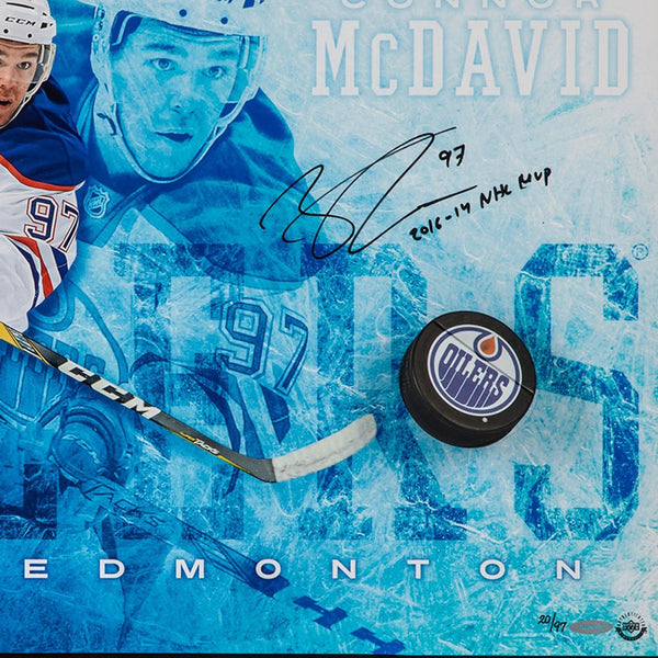 Connor McDavid Autographed & Inscribed “Commanding” Breaking Through - NHL MVP