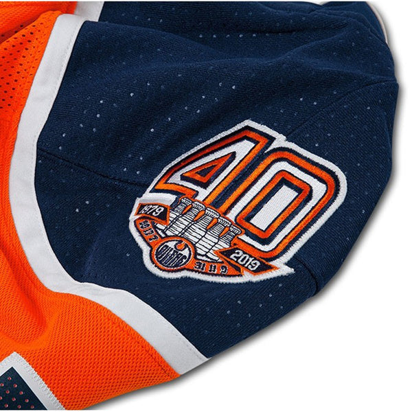 Connor McDavid & Inscribed Edmonton Oilers Authentic Orange Jersey With 40th Anniversary Shoulder Patch