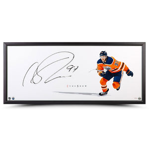 Connor McDavid Autographed The Show “Point Of Attack” Framed Art