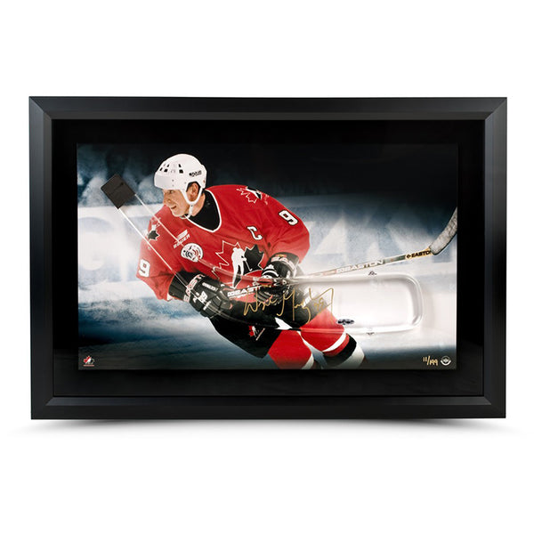 Wayne Gretzky Autographed Acrylic Stick Blade With Team Canada Picture – Framed