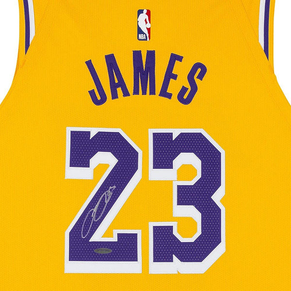 LeBron James Autographed Los Angeles Lakers Icon Edition Authentic Nike Jersey