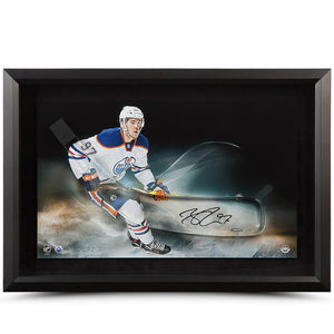 CONNOR MCDAVID Autographed Edmonton Oilers Acrylic Hockey Puck UDA