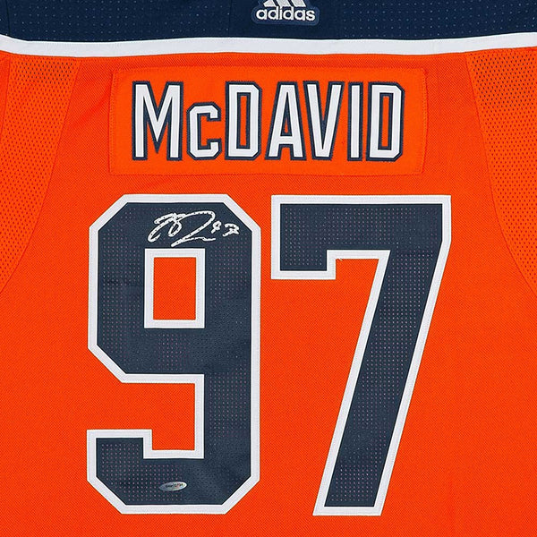 Connor McDavid Autographed Edmonton Oilers Authentic Orange Jersey With 40th Anniversary Shoulder Patch