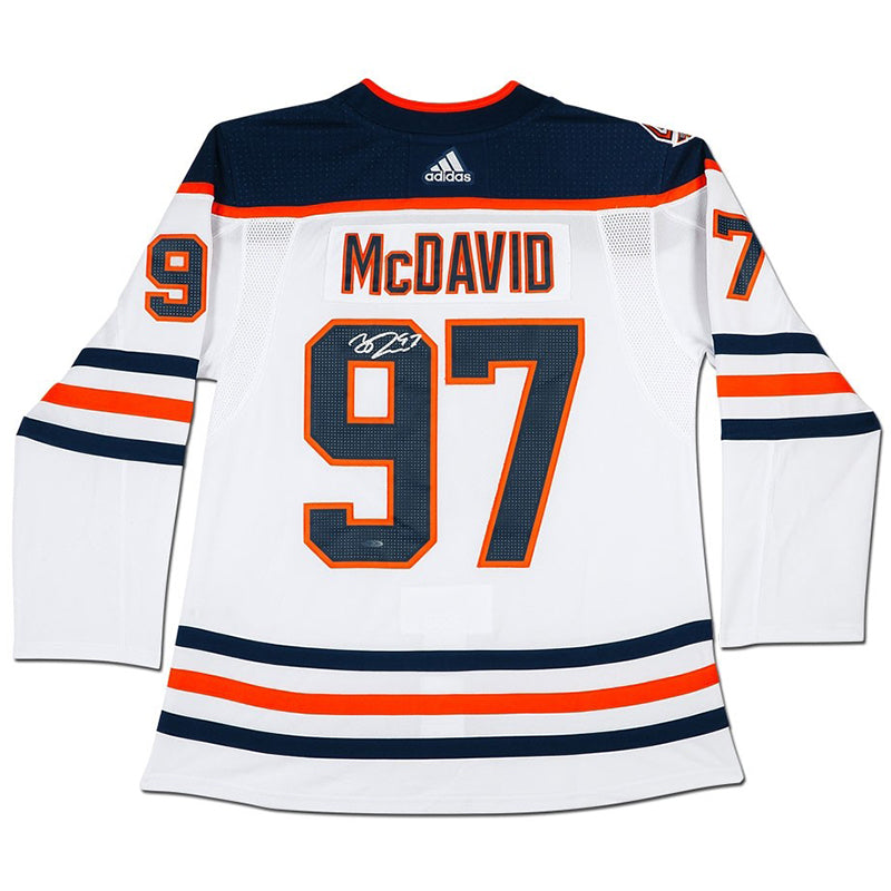 Connor McDavid Autographed Edmonton Oilers Authentic White Jersey With 40th Anniversary Shoulder Patch