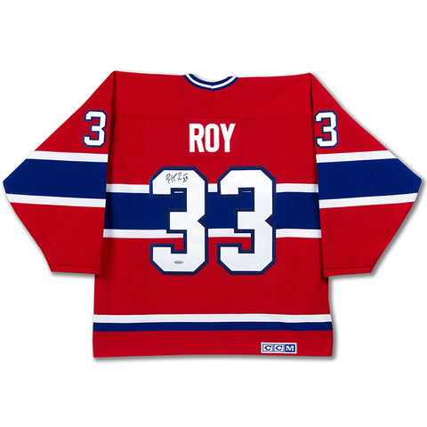 Patrick Roy Autographed Authentic Heroes Of Hockey Vintage Red Montreal Canadiens Jersey