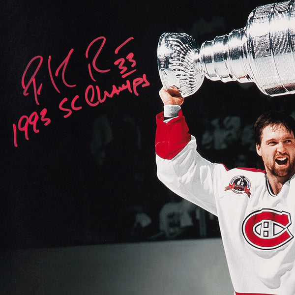 Patrick Roy Autographed & Inscribed “1992-93 Stanley Cup Celebration” Image