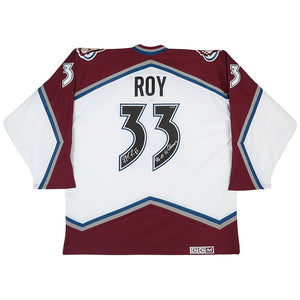 Patrick Roy Autographed & Inscribed Authentic Heroes Of Hockey White Colorado Avalanche Jersey