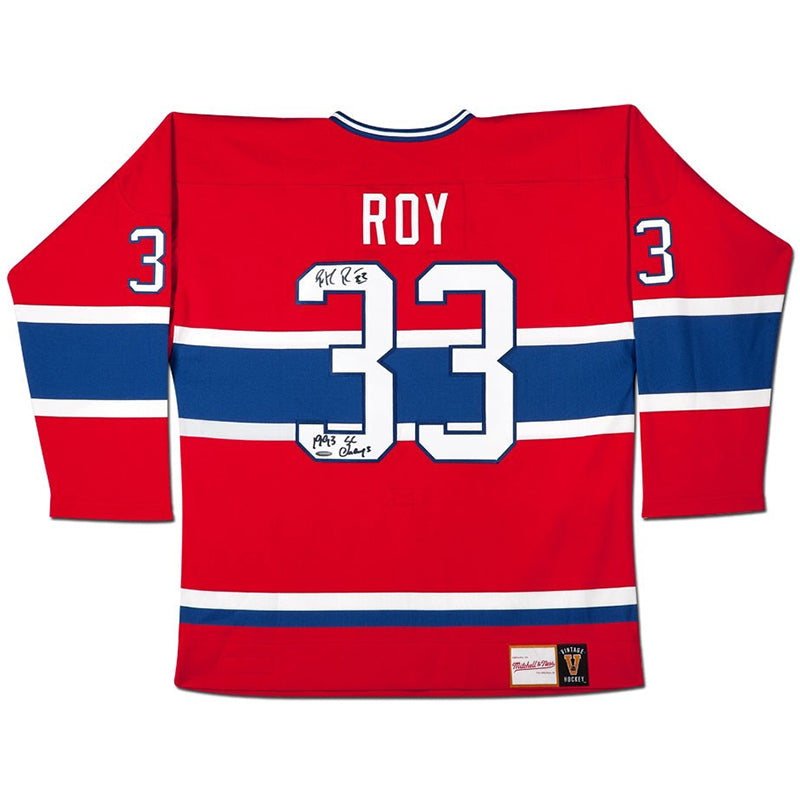 Patrick Roy Autographed Inscribed Red Mitchell & Ness Vintage Canadiens Jersey