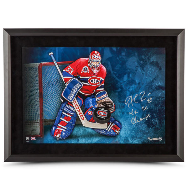 Patrick Roy Autographed & Inscribed 1993 Stanley Cup Championship Breaking Through