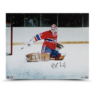 Patrick Roy Autographed “The Save” UDA and NHL Licensed Image