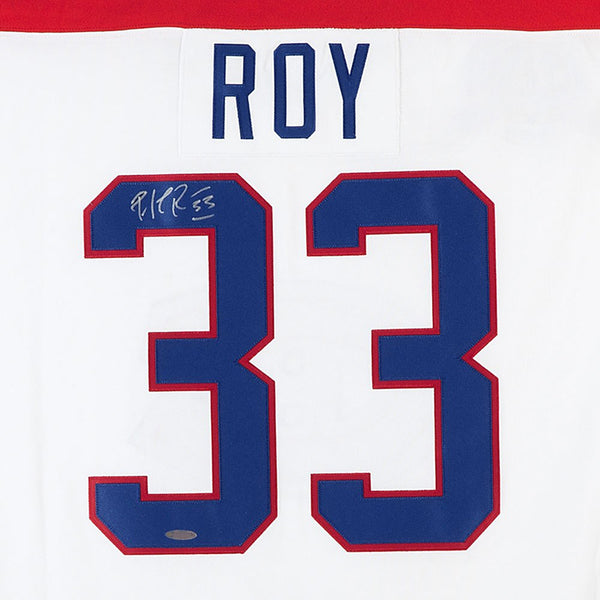 Patrick Roy Autographed White Mitchell & Ness Canadiens Jersey