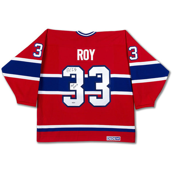 Patrick Roy Autographed & Inscribed Authentic Heroes Of Hockey Red Montreal Canadiens Jersey