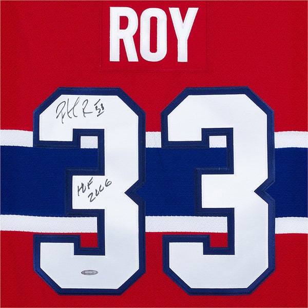 Patrick Roy Autographed & Inscribed Authentic Heroes Of Hockey Red Montreal Canadiens Jersey
